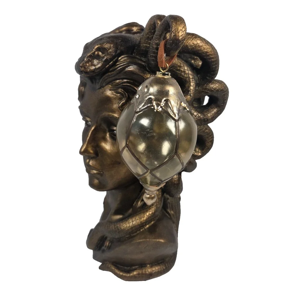 Tahari Home 14 Inch Medusa Bust LED Lighted Eyes Lantern Bronze Halloween Decor